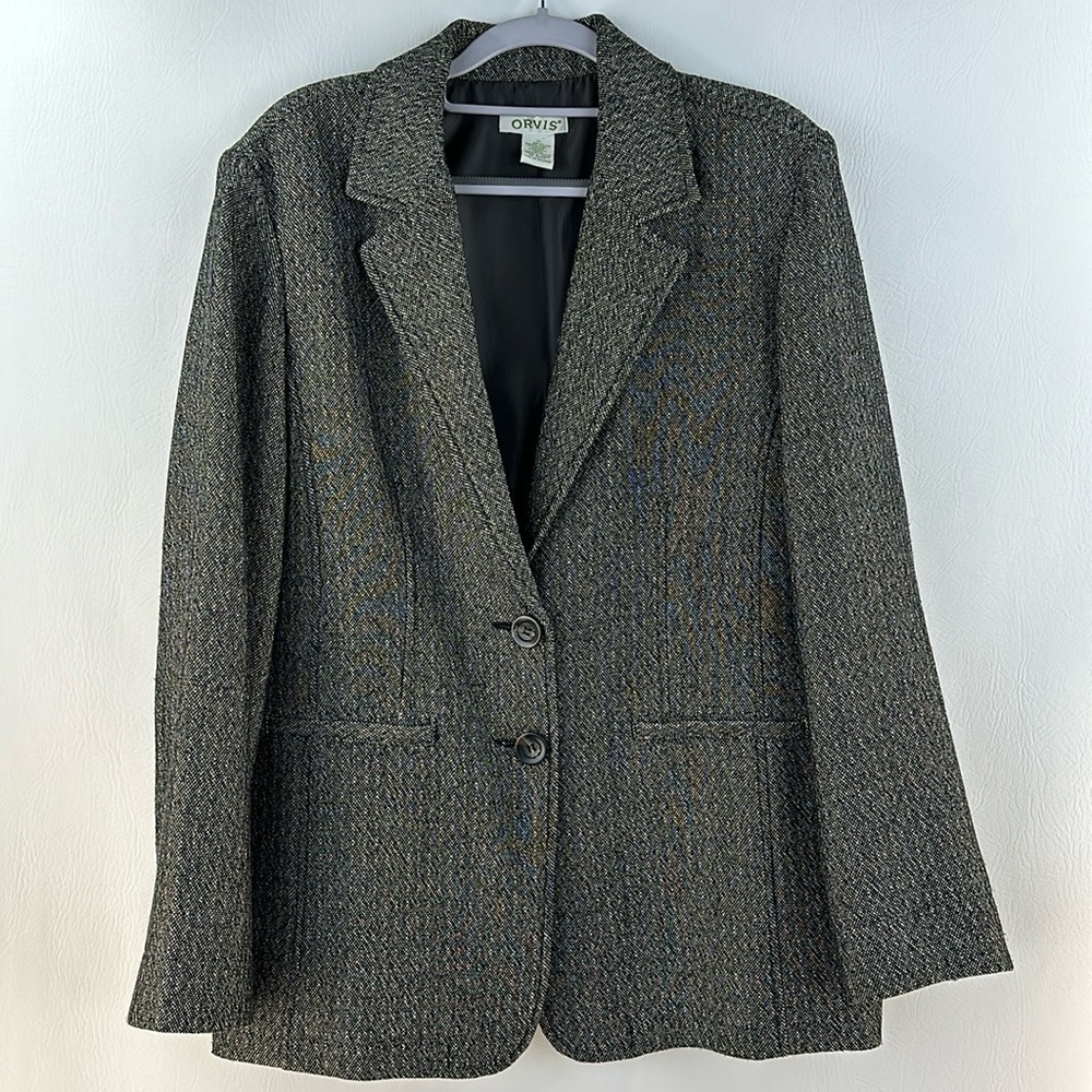Orvis Two Button Tweed Like Blazer, 14